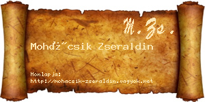 Mohácsik Zseraldin névjegykártya